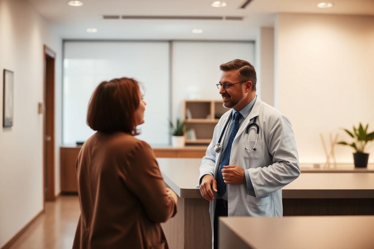 Physician consulting with a patient in a modern clinic